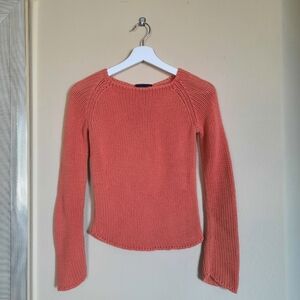 Ann Taylor Chunky Knit Orange Sweater Petite Cottage Cottagecore Coastal